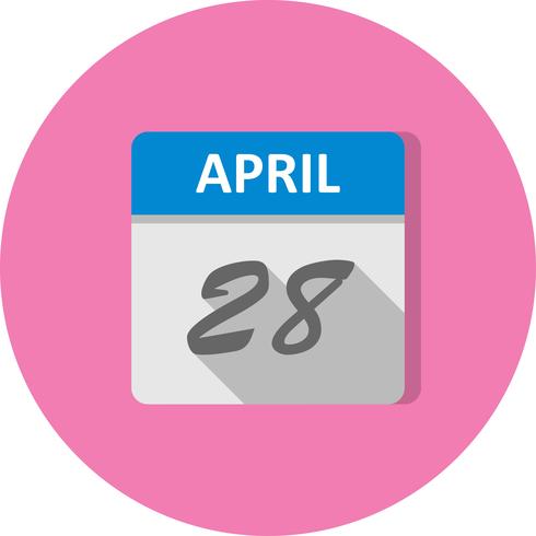 28 avril Calendrier d&#39;une journée vecteur