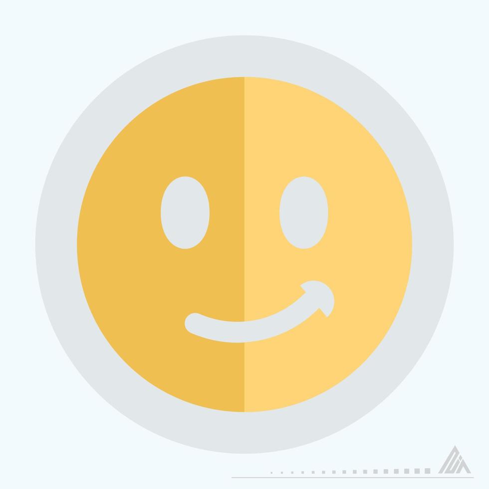 icône émoticône sourire 2 - style plat vecteur