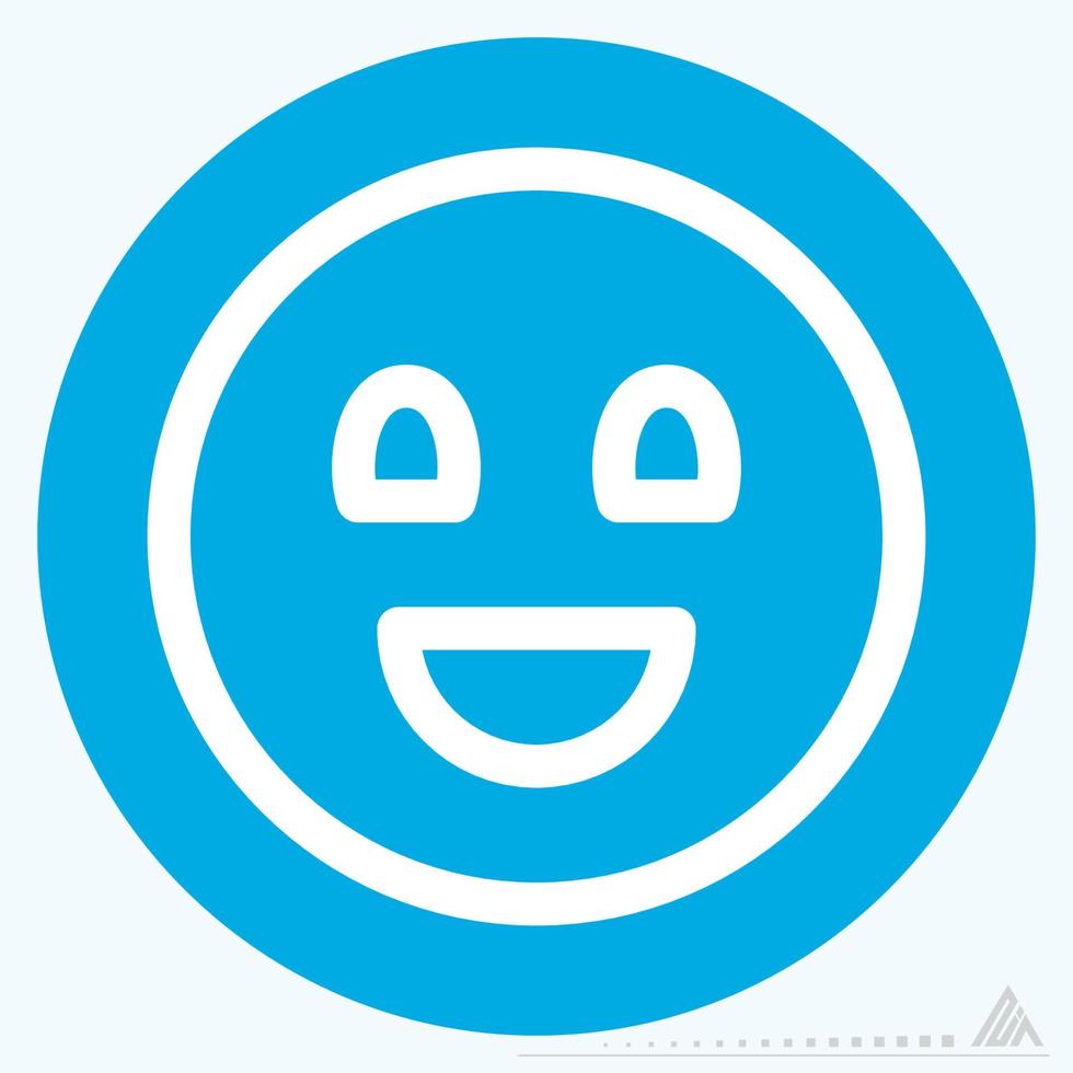 icône émoticône heureux - style yeux bleus vecteur