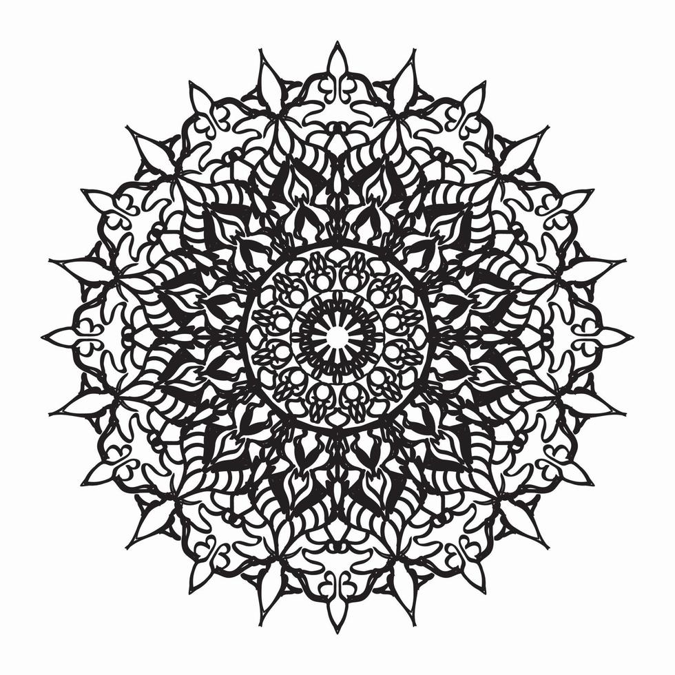 motif en forme de mandala pour henné, mehndi, tatouage, décoration. décoration décorative dans un style oriental ethnique. goudron de la page du livre. vecteur