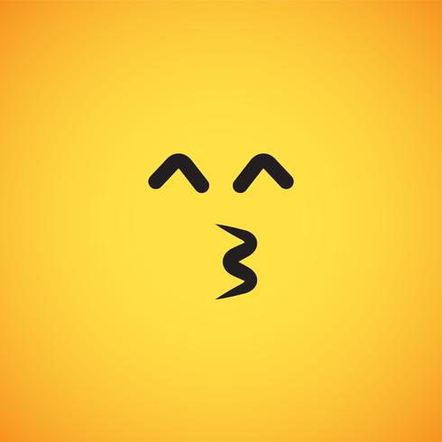 Émoticône jaune réaliste devant un fond jaune, illustration vectorielle vecteur