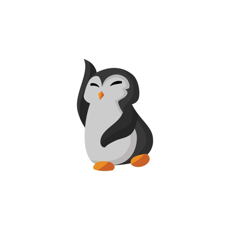 modèle d'illustration de dessin animé drôle de danse de pingouin vecteur