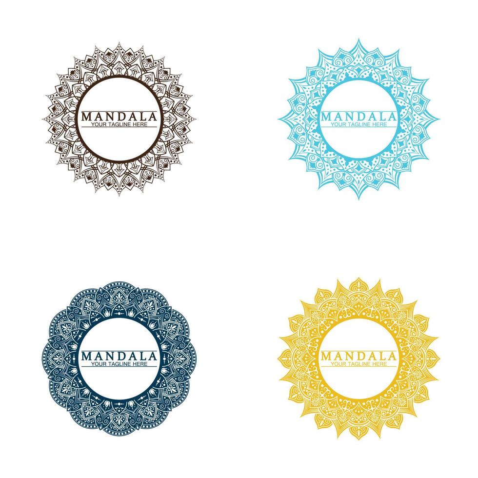 cercle motif pétale fleur mandala vecteur logo modèle illustration. modèle coloré pour retraite spirituelle ou studio de yoga, cartes de visite ornementales, luxe vintage, décoration ornementale