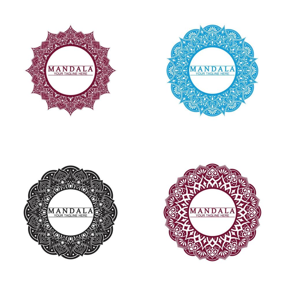 cercle motif pétale fleur mandala vecteur logo modèle illustration. modèle coloré pour retraite spirituelle ou studio de yoga, cartes de visite ornementales, luxe vintage, décoration ornementale