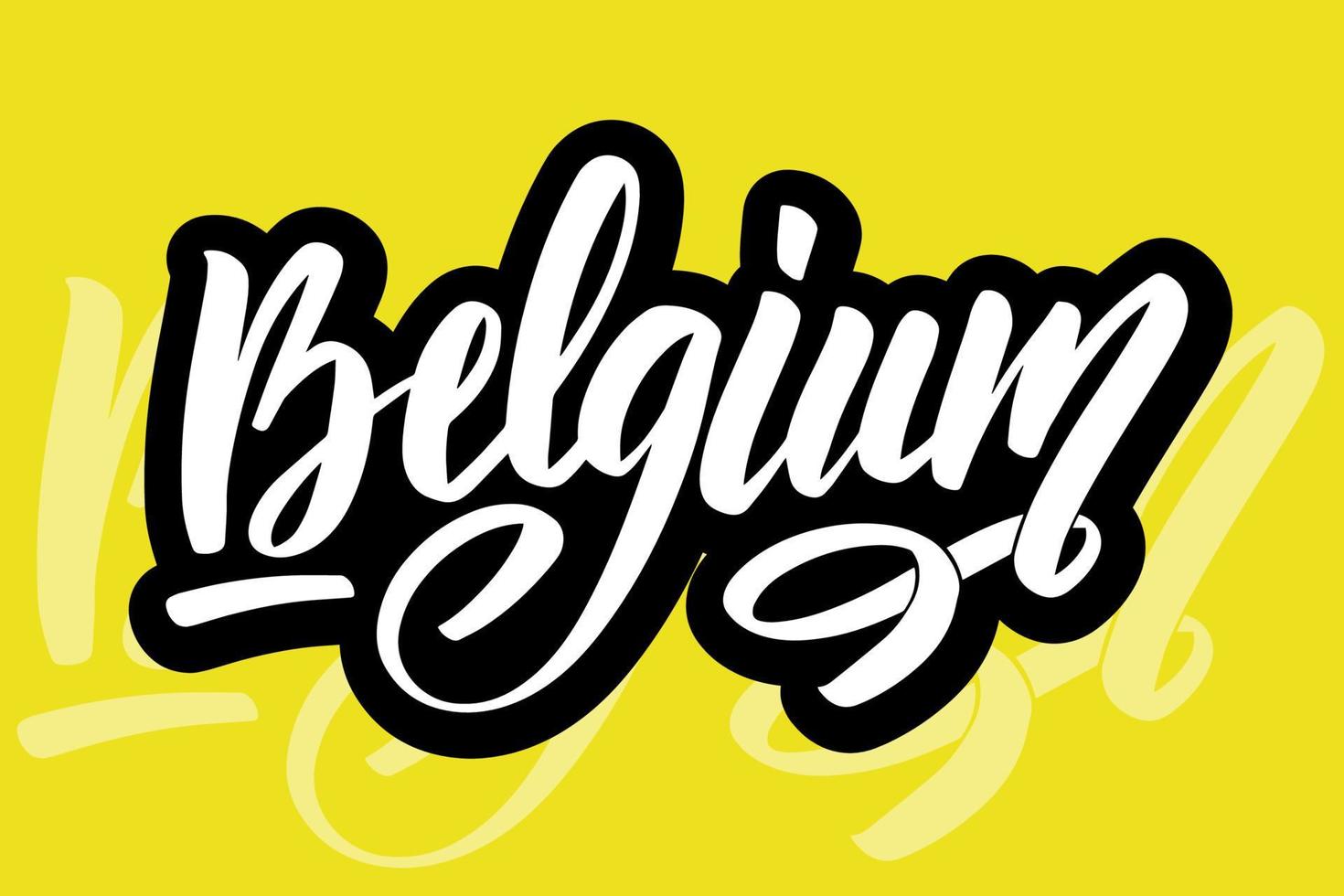 fabriqué en belgique calligraphie main lettrage revers. icône de vecteur de marque de qualité. parfait pour la conception de logo, les étiquettes, les badges, les autocollants,