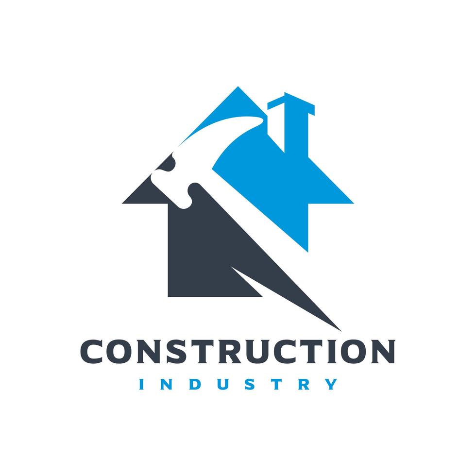 création de logo de construction de maison vecteur