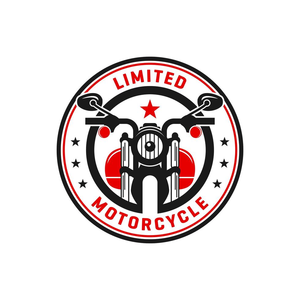 création de logo d'emblème de moto rétro ou vintage vecteur