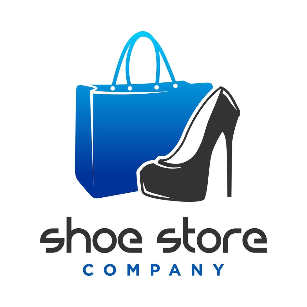chaussures de conception de logo et boutique de sacs à main pour femmes vecteur