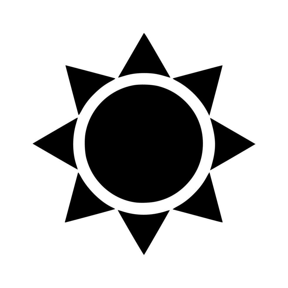 conception simple d'icône de soleil vecteur