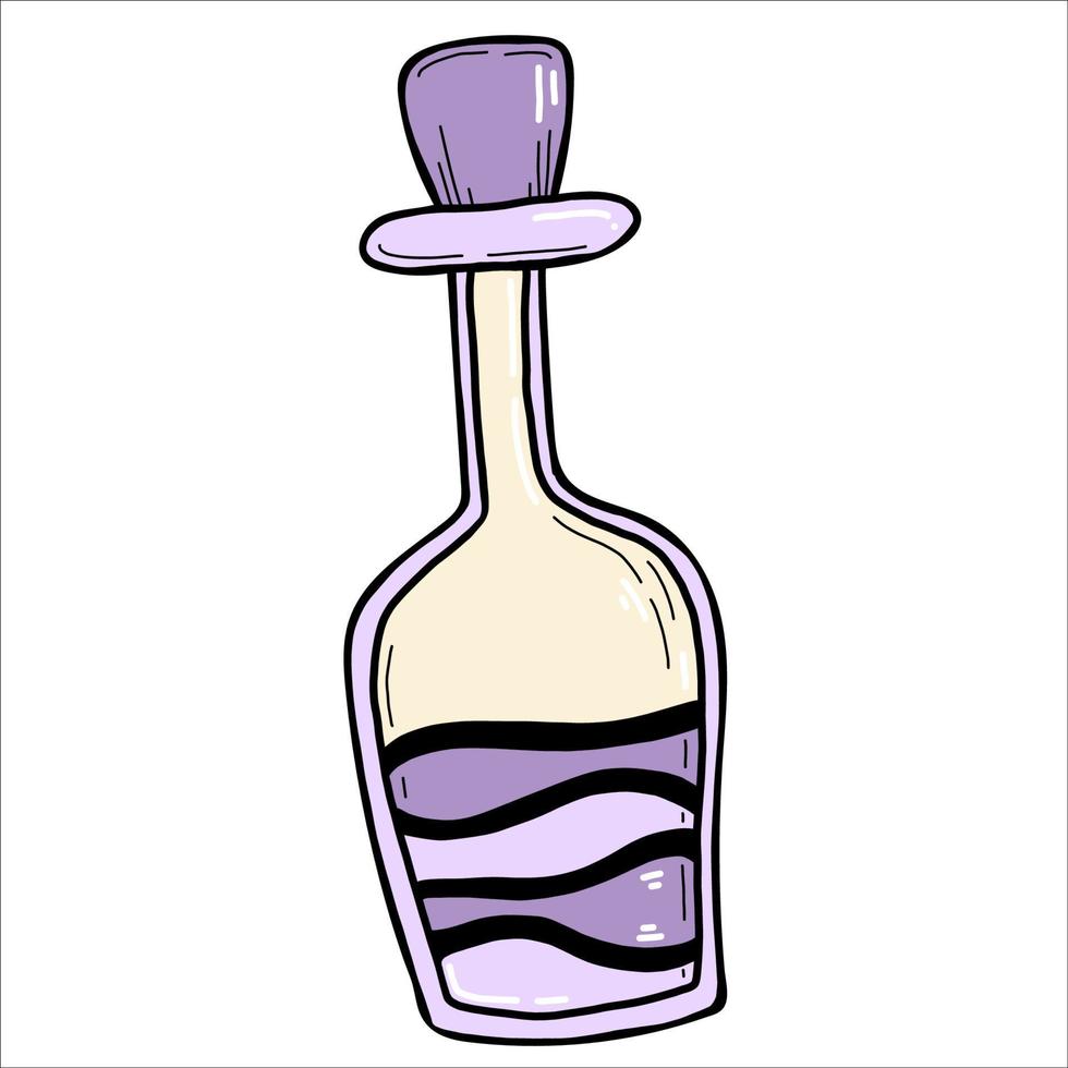 bouteille de potion magique. illustration vectorielle. dessin de griffonnage à la main vecteur