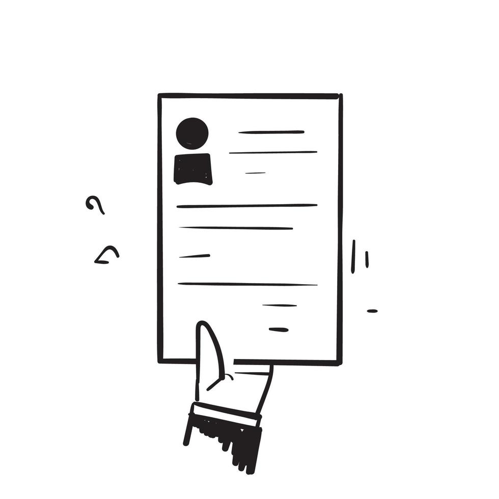 icône de CV doodle dessinés à la main vecteur