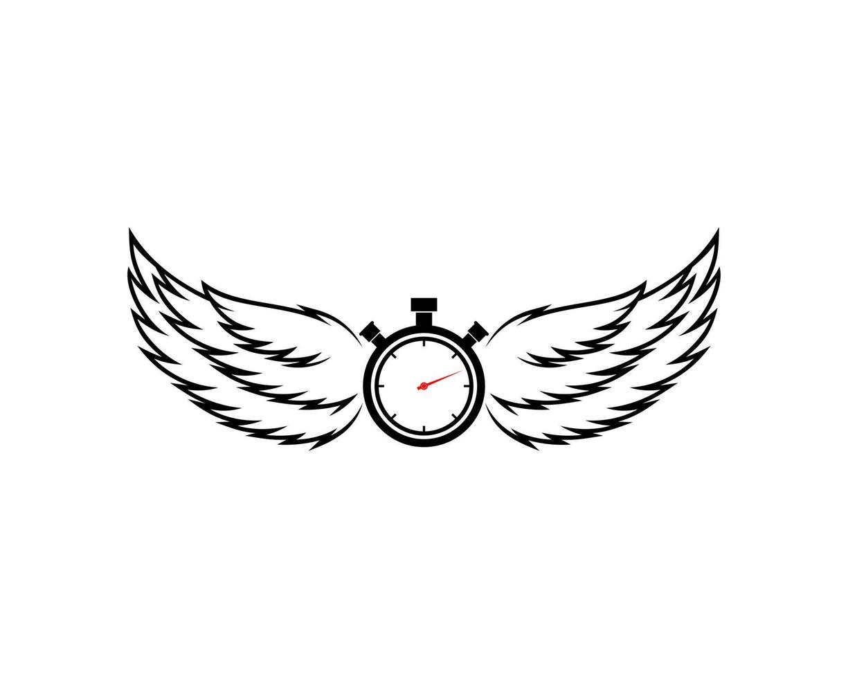 horloge avec des ailes vecteur