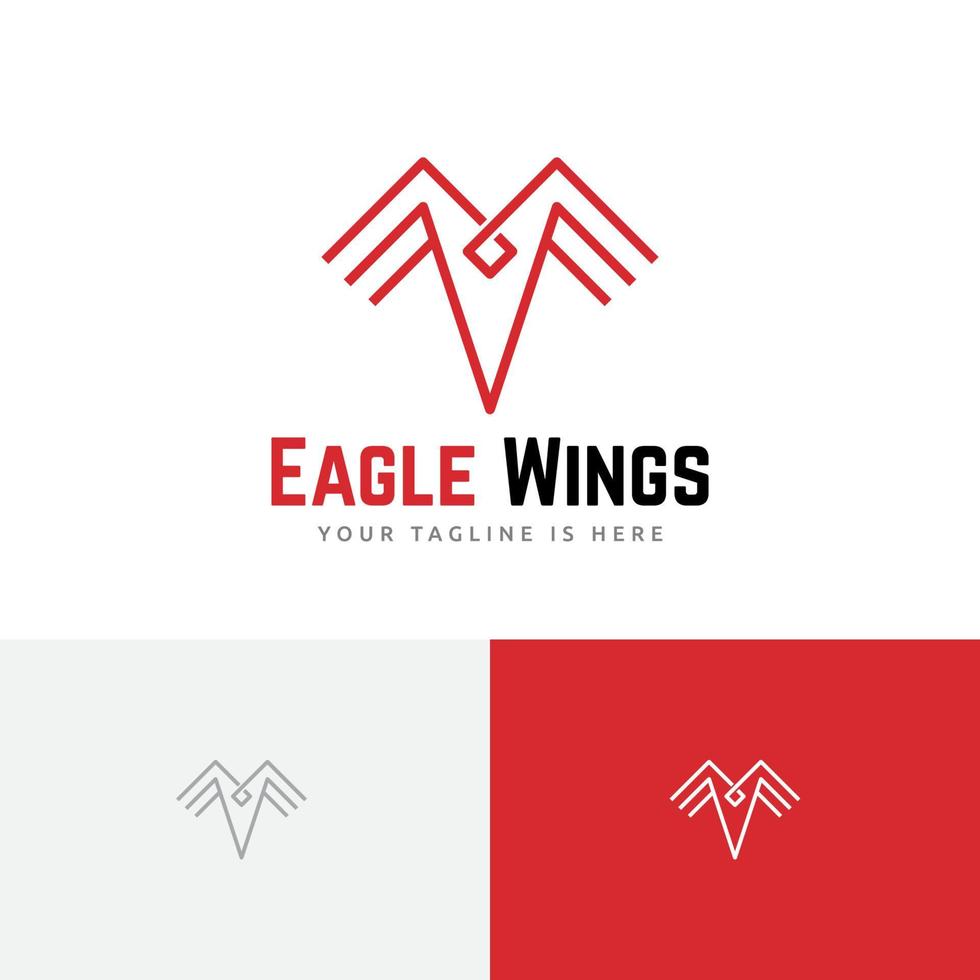 faucon aigle faucon ailes oiseau monoline modèle de logo moderne vecteur