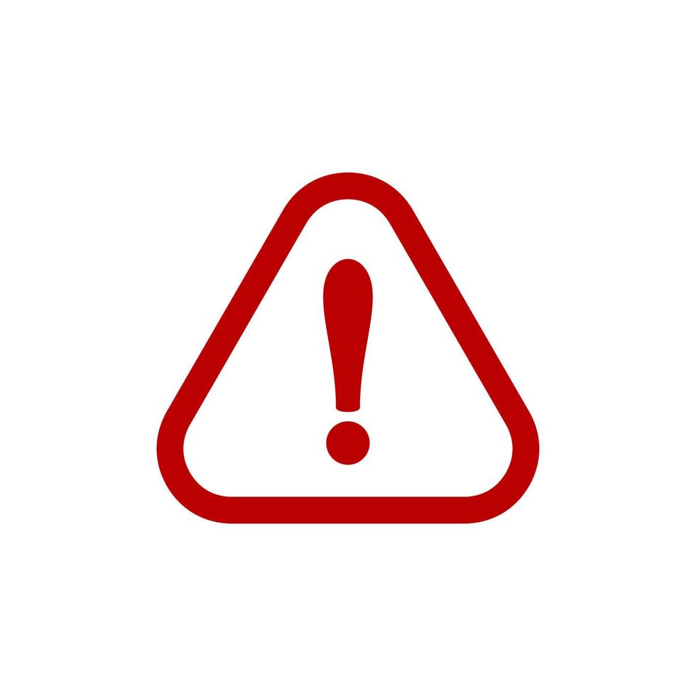 icône simple de panneau d'avertissement sur le fond blanc vecteur
