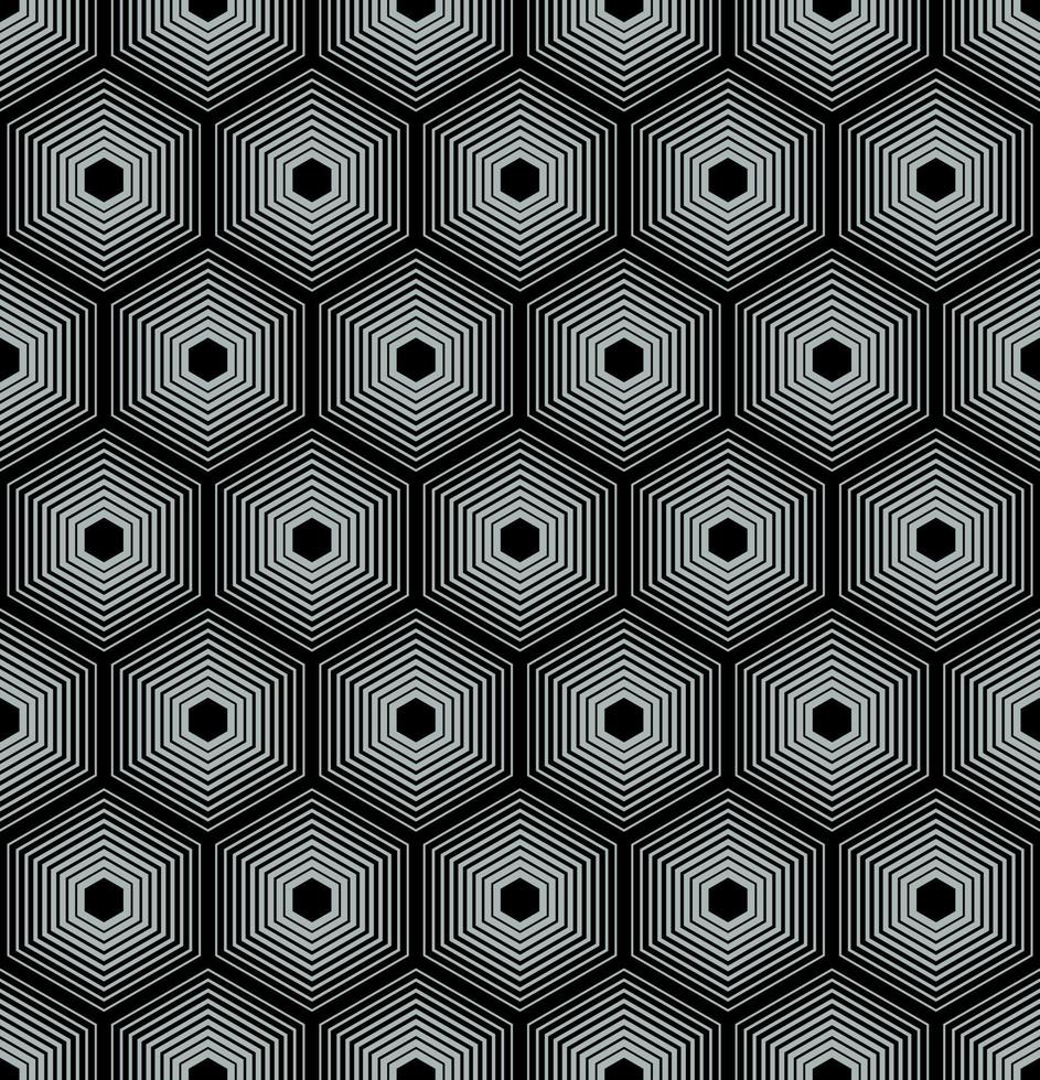fond bleu avec des hexagones vectoriels noirs vecteur