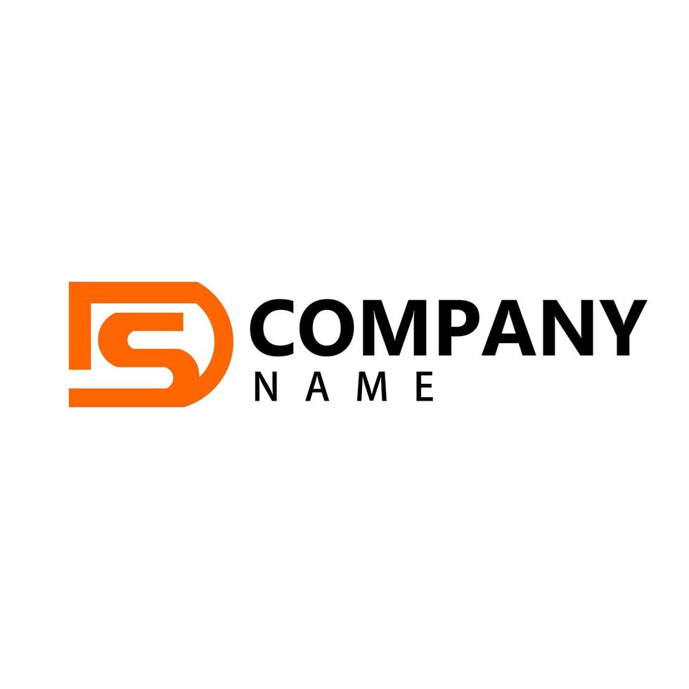 le logo des initiales d et s en orange. création de logo plat et abstrait. utilisé pour l'entreprise. logos pour les modèles Web, les bannières et les journaux vecteur