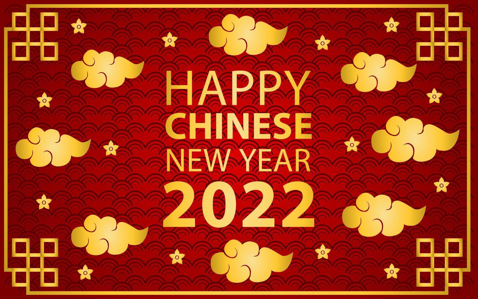 conception de fond de voeux nouvel an chinois 2022 en couleur rouge. conceptions de bannières et de couvertures. conception d'ornement chinois vecteur