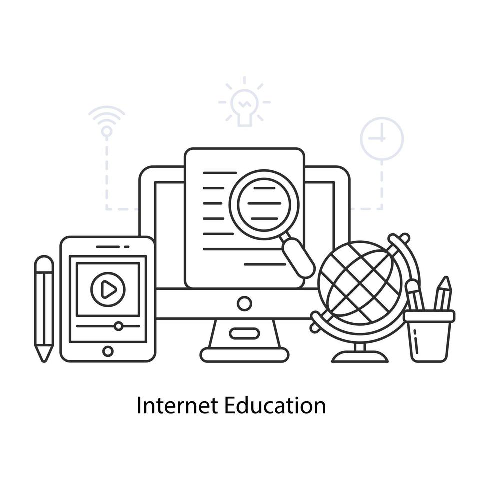 une conception d'illustration de l'éducation Internet vecteur