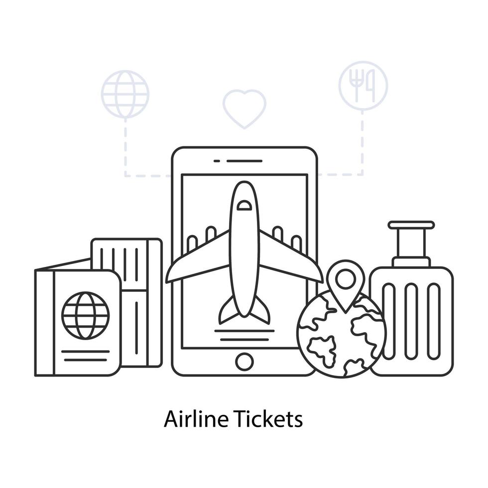 une illustration de conception créative de billets d'avion vecteur