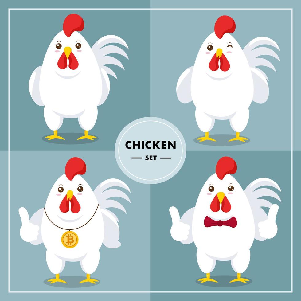 illustration vectorielle de poulet coq dessin animé vecteur