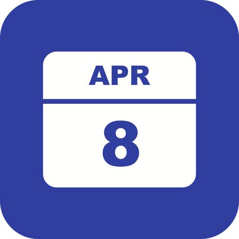 8 avril Calendrier d&#39;un jour vecteur