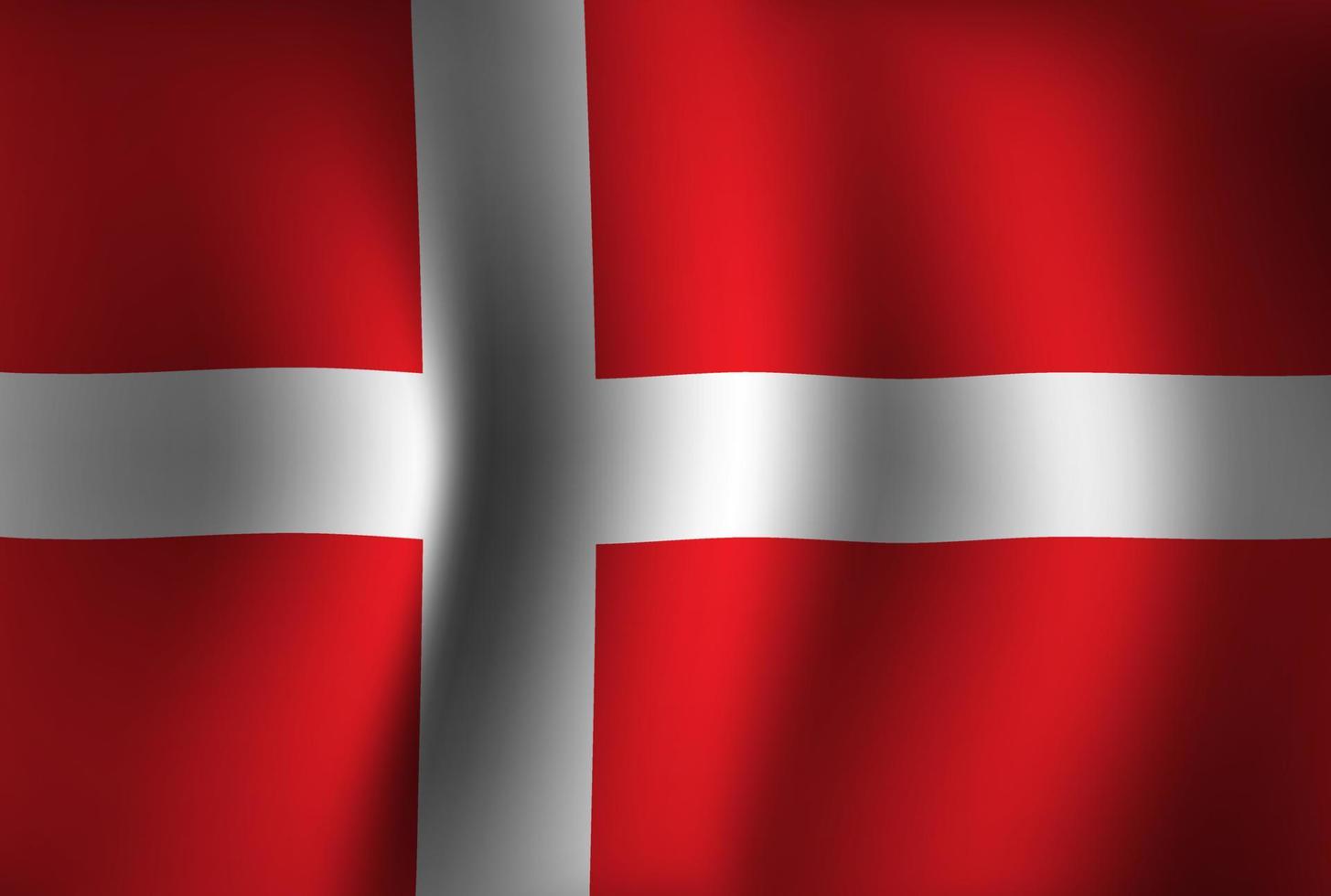 fond de drapeau du Danemark agitant 3d. fond d'écran de la bannière de la fête nationale de l'indépendance vecteur