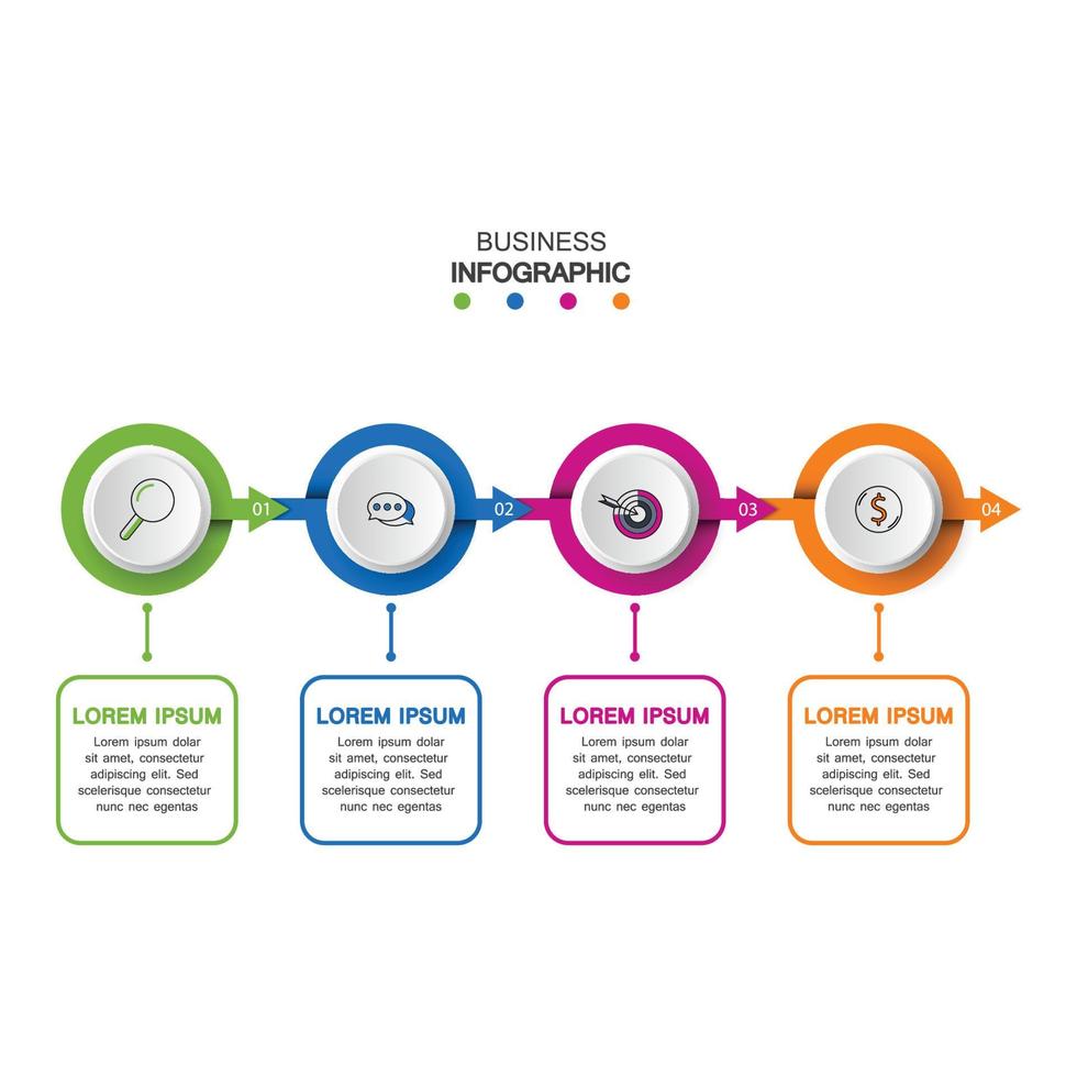 modèle d'infographie vectorielle pour diagrammes, graphiques, présentations, graphiques, concepts commerciaux. vecteur