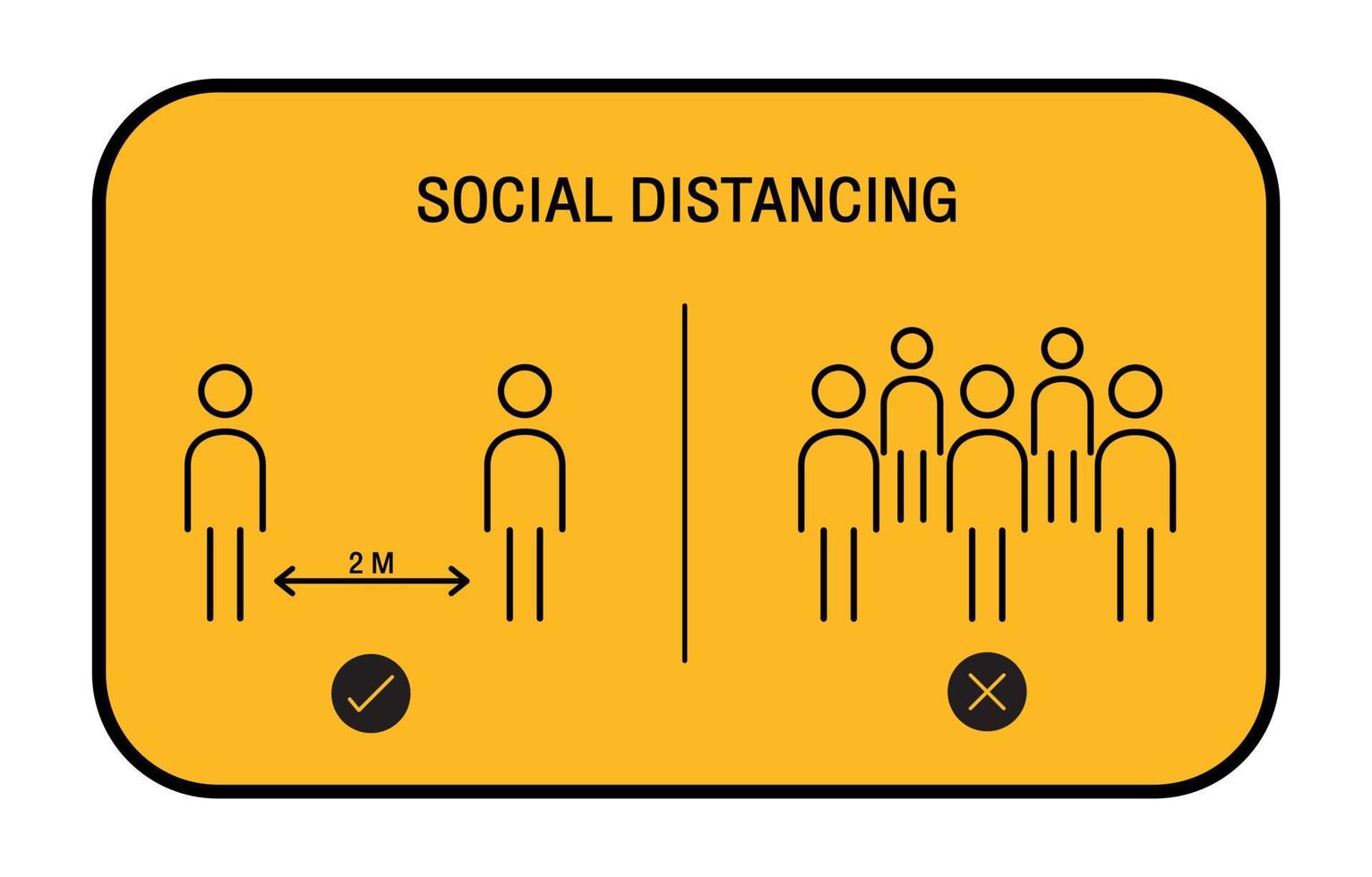 distanciation sociale gardez votre distance de 2 mètres, évitez l'icône crowds.infographic. vecteur