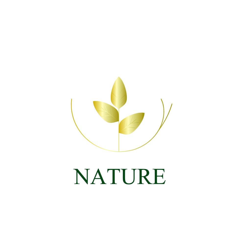 icône du logo nature dorée pour la société environnementale vecteur