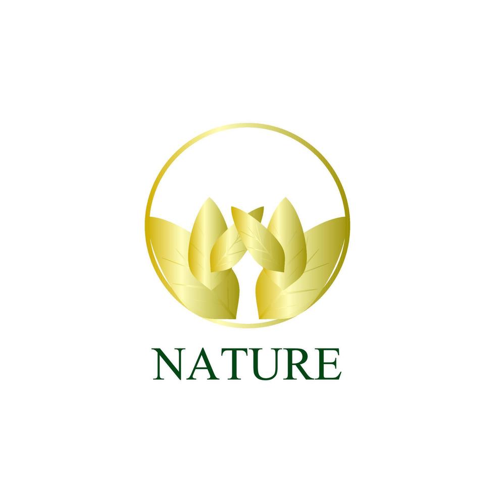 icône du logo nature dorée pour la société environnementale vecteur