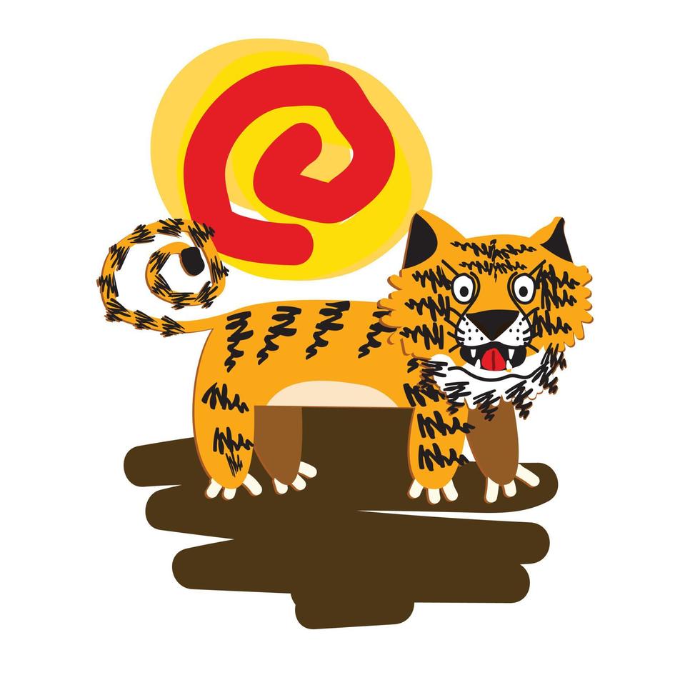 la conception d'illustration de tigre pour sukajan est un tissu traditionnel du japon ou un t-shirt avec broderie numérique dessinée à la main t-shirts pour hommes été décontracté à manches courtes hip hop t-shirt streetwear vecteur