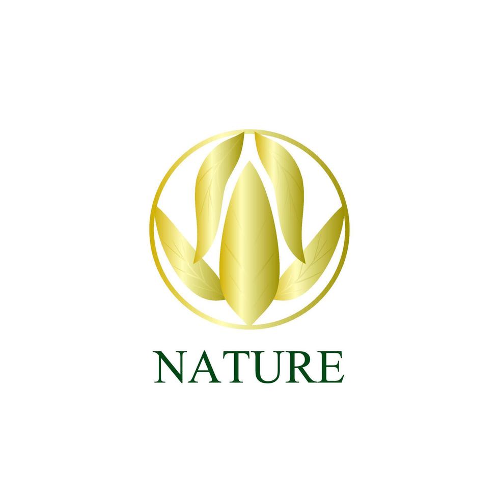 icône du logo nature dorée pour la société environnementale vecteur