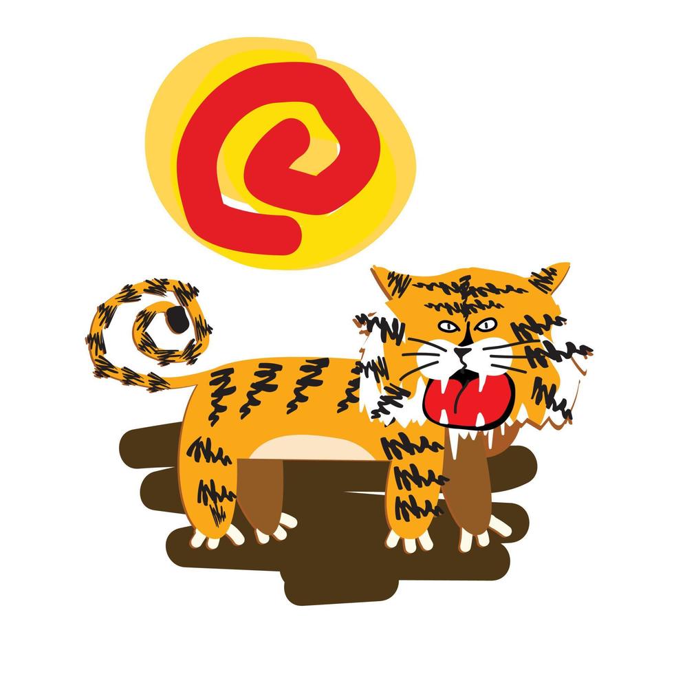 la conception d'illustration de tigre pour sukajan est un tissu traditionnel du japon ou un t-shirt avec broderie numérique dessinée à la main t-shirts pour hommes été décontracté à manches courtes hip hop t-shirt streetwear vecteur