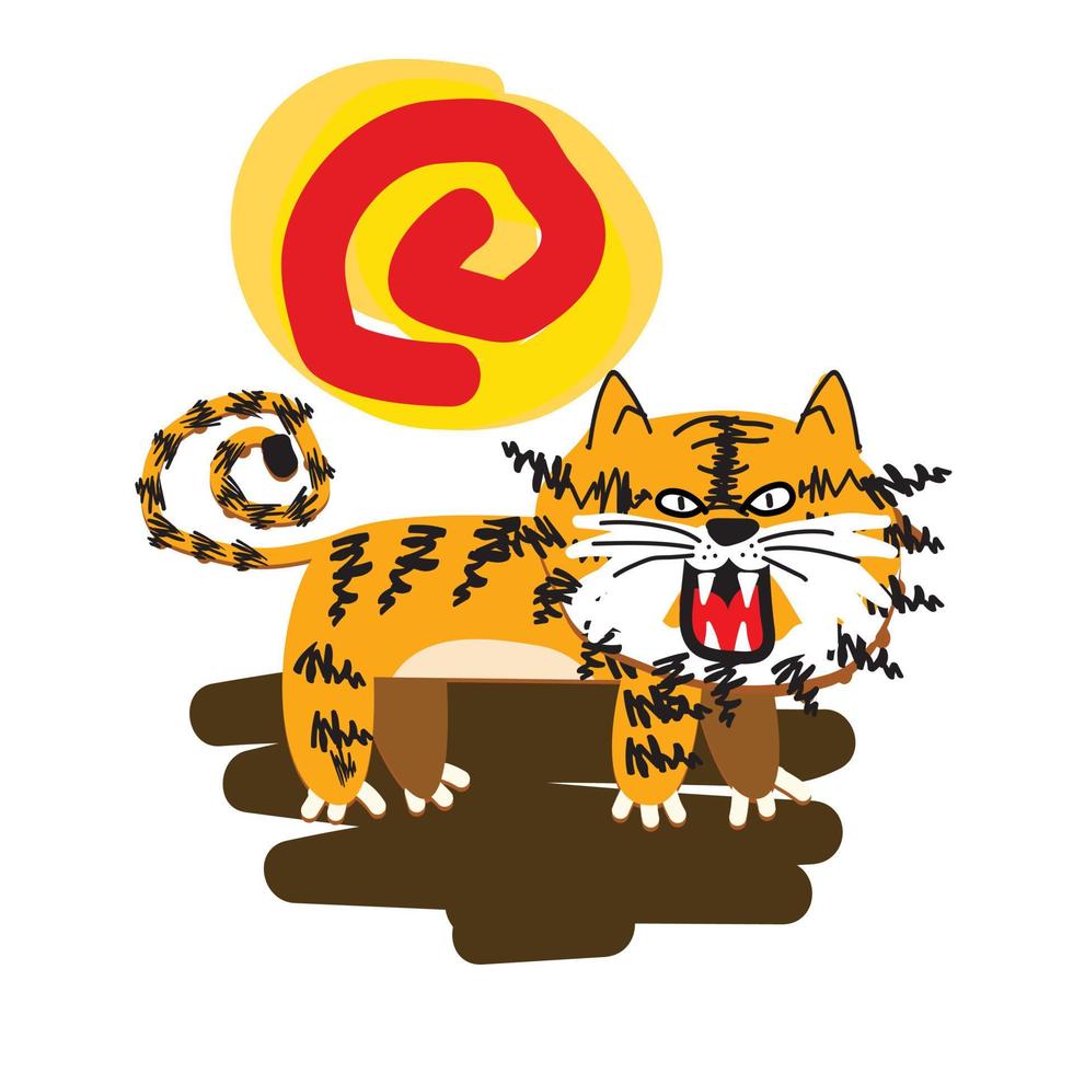 la conception d'illustration de tigre pour sukajan est un tissu traditionnel du japon ou un t-shirt avec broderie numérique dessinée à la main t-shirts pour hommes été décontracté à manches courtes hip hop t-shirt streetwear vecteur