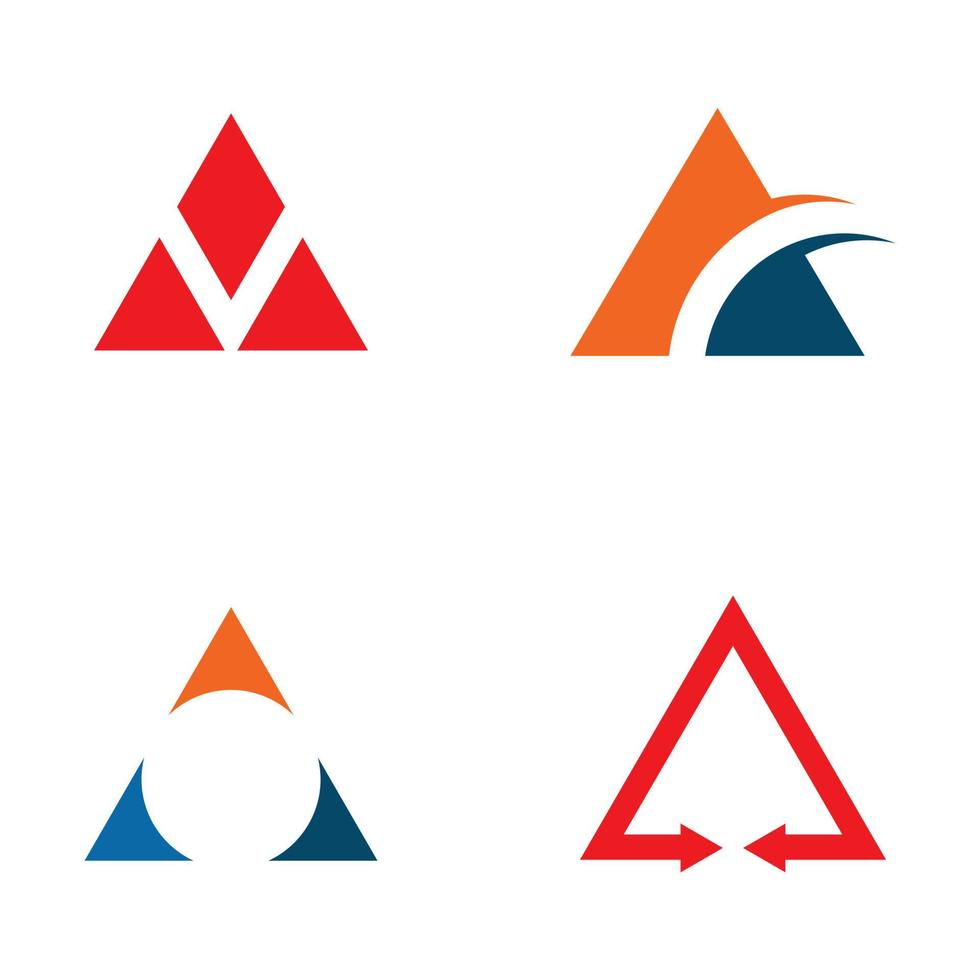 création de logo d'icône de modèle de forme de triangle vecteur