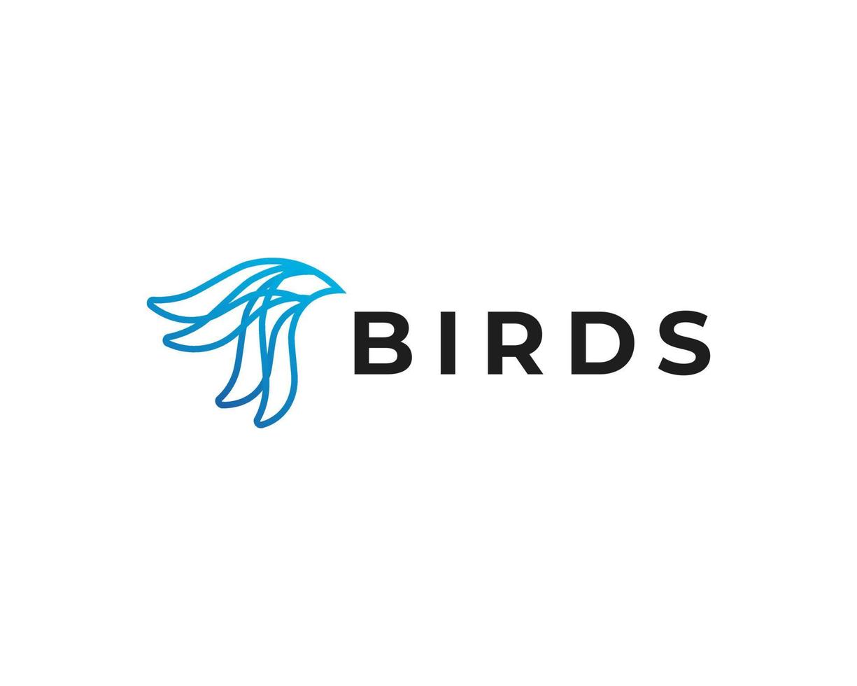 création de logo d'entreprise minimaliste plat oiseaux vecteur