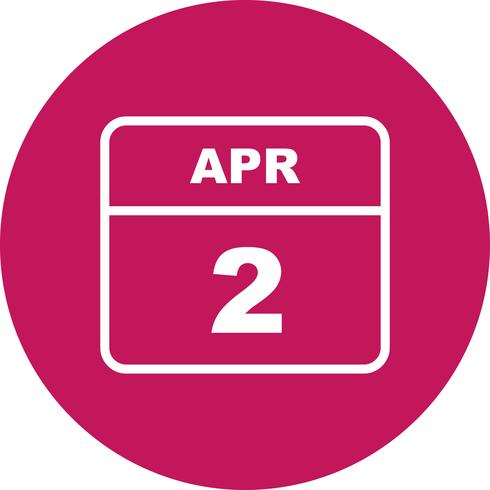 2 avril Date sur un calendrier d&#39;une journée vecteur