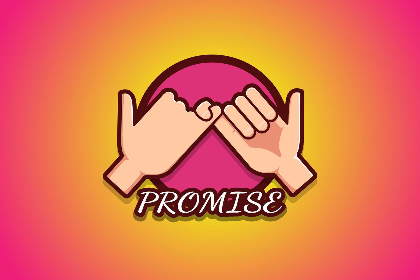 illustration de dessin animé de logo de promesse vecteur