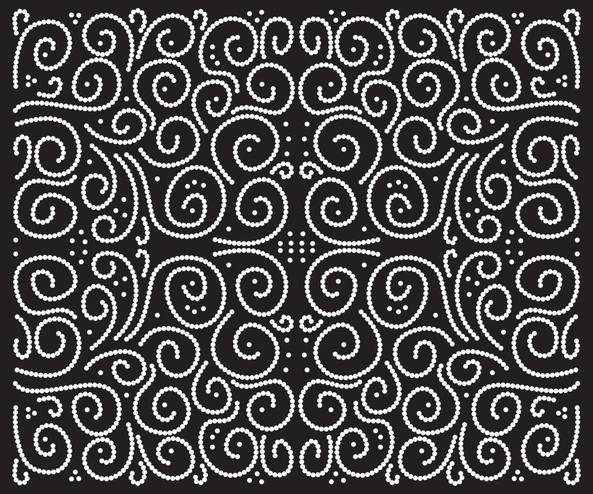 motif monochrome noir et blanc de motifs de perles vecteur