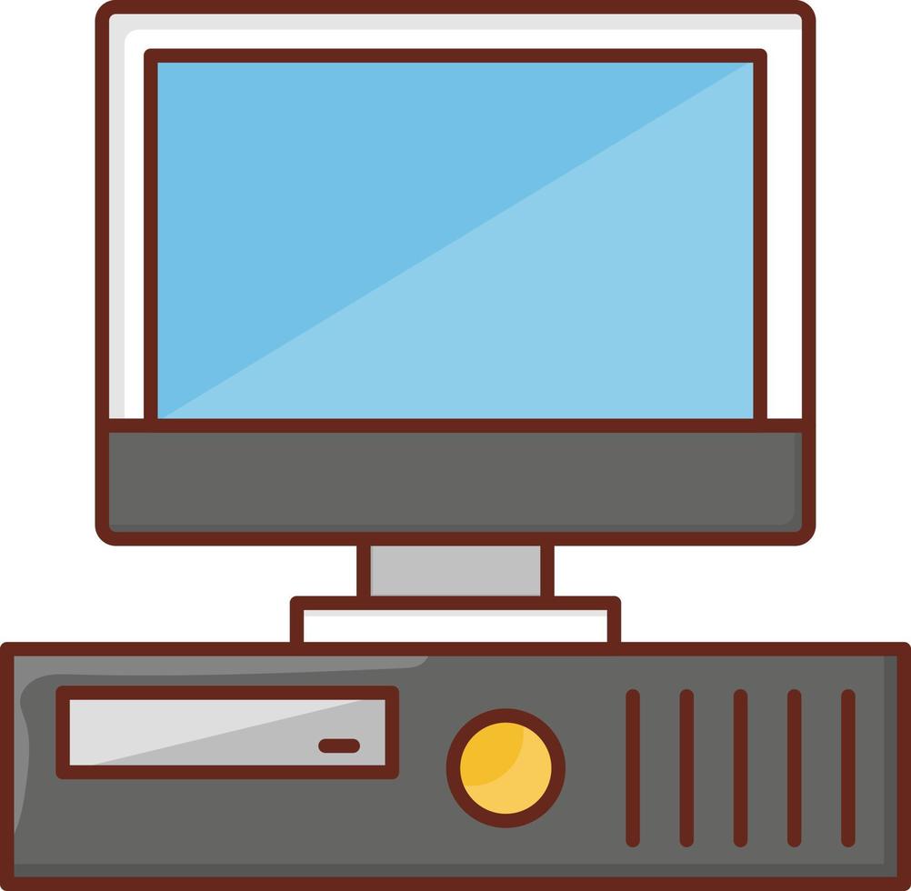 illustration vectorielle d'ordinateur sur un fond transparent. symboles de qualité premium. icône de couleur plate de ligne vectorielle pour le concept et la conception graphique. vecteur