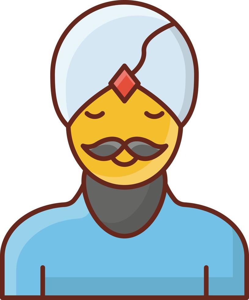 illustration vectorielle sikh sur un fond transparent. symboles de qualité premium. icône de couleur plate de ligne vectorielle pour le concept et la conception graphique. vecteur