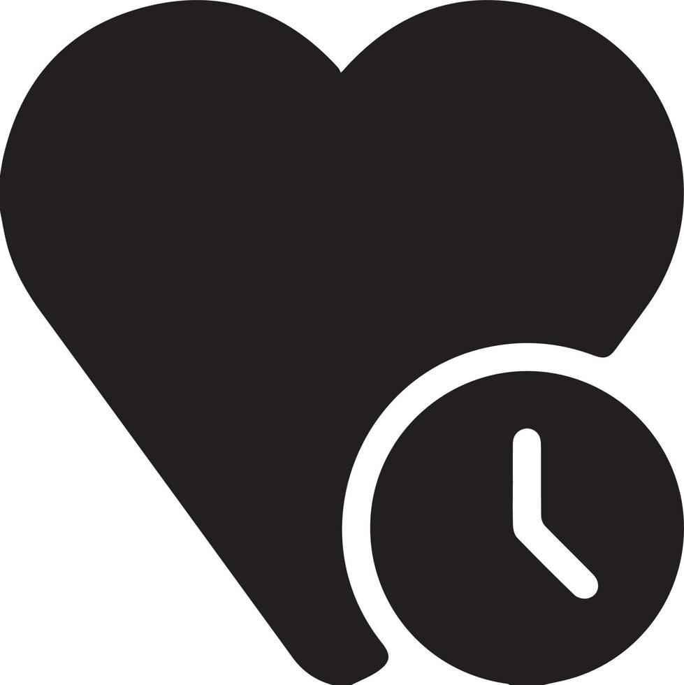 coeur avec un signe d'horloge vecteur