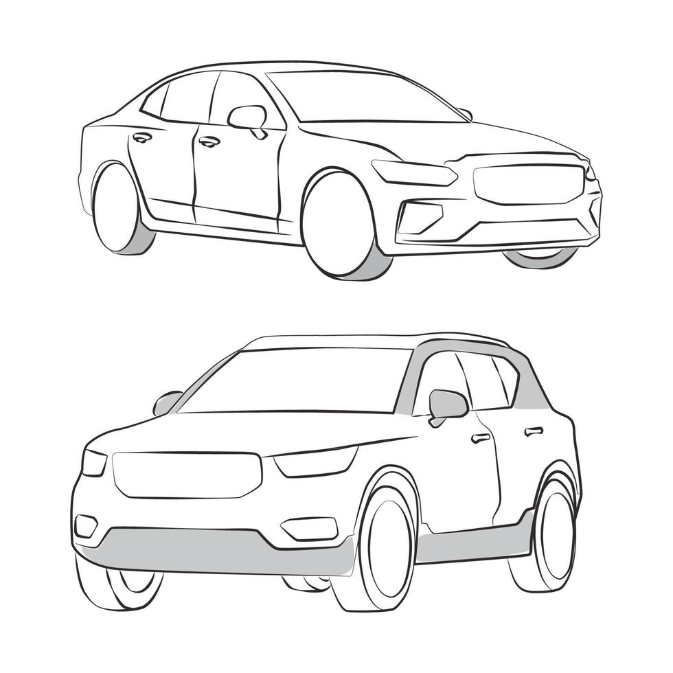 croquis de voiture - illustration vectorielle vecteur