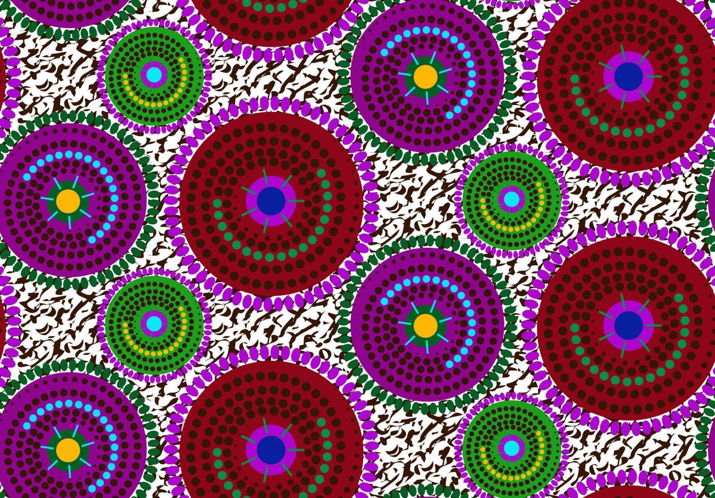 tissu d'impression de cire africaine sans couture, ornement ethnique fait à la main pour votre conception, fleurs ethniques afro et éléments géométriques de motifs tribaux. texture vectorielle, style de mode textile coloré afrique ankara vecteur