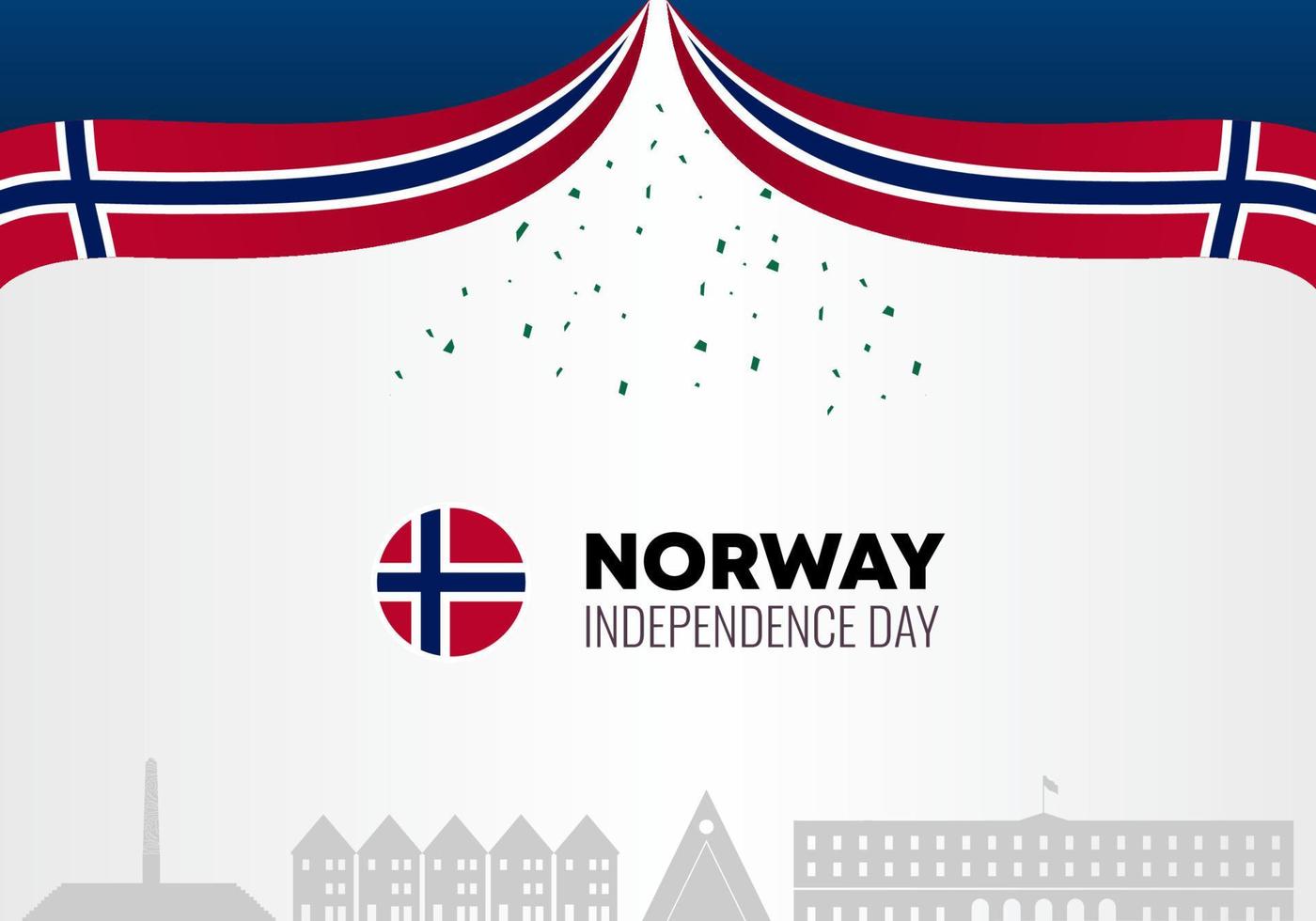 affiche de fond de la fête de lindépendance de la norvège pour la célébration nationale vecteur