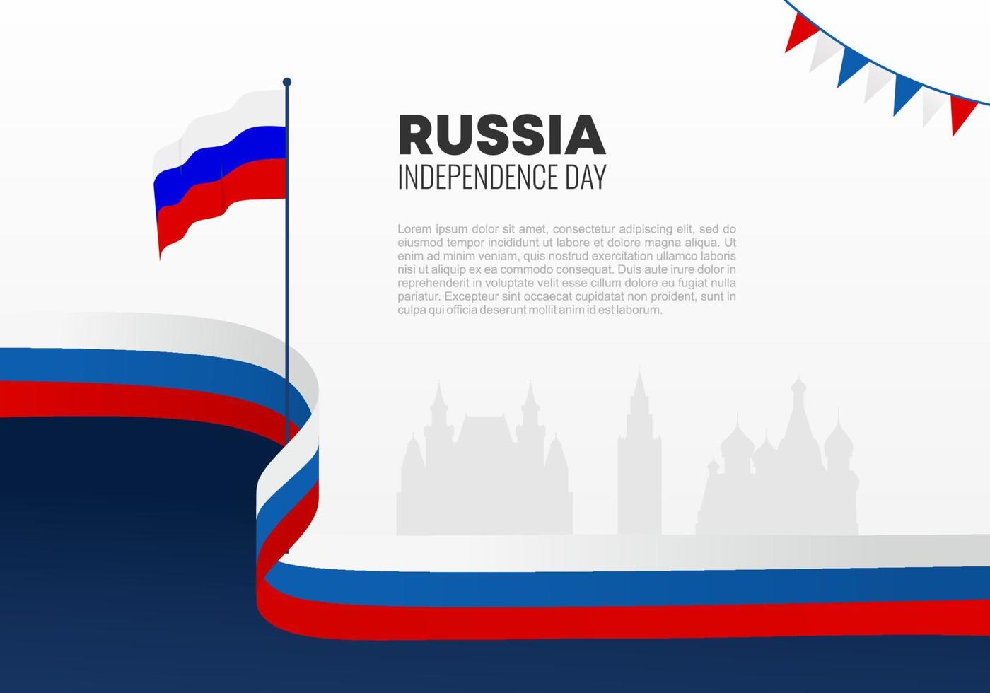 affiche de bannière de fond de fête de lindépendance de la russie vecteur