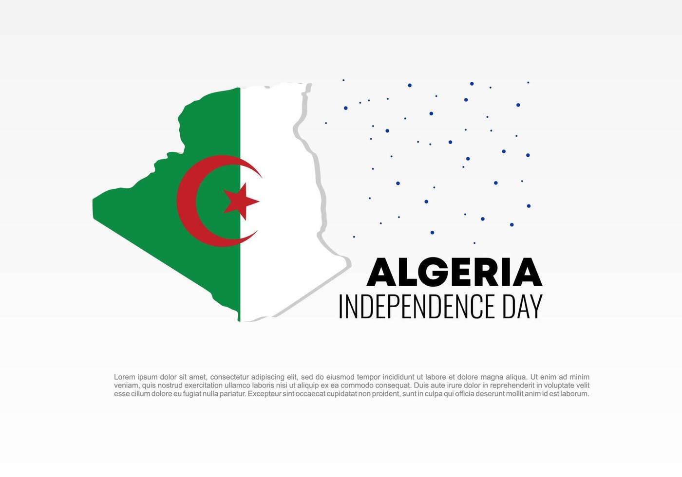 bannière de fond de la fête de l'indépendance de l'algérie pour la célébration nationale vecteur