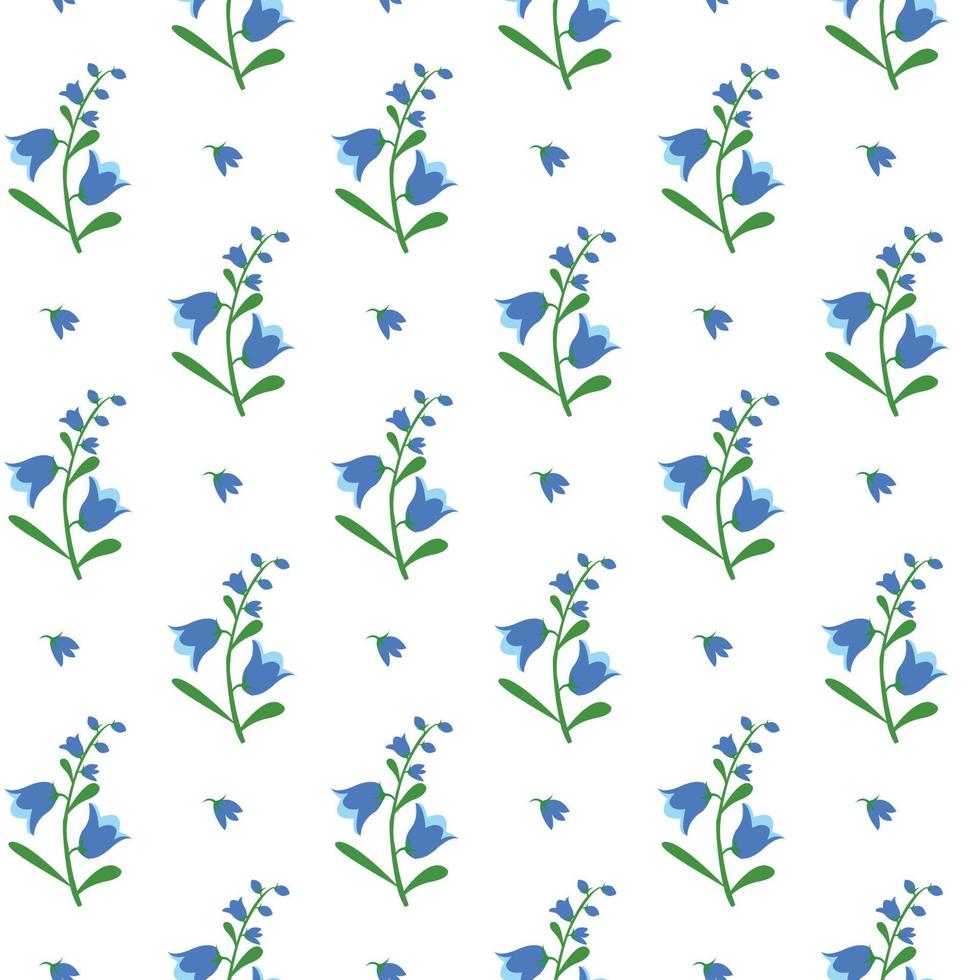 conception de modèle sans couture de fleurs et de feuilles de bluebell vecteur