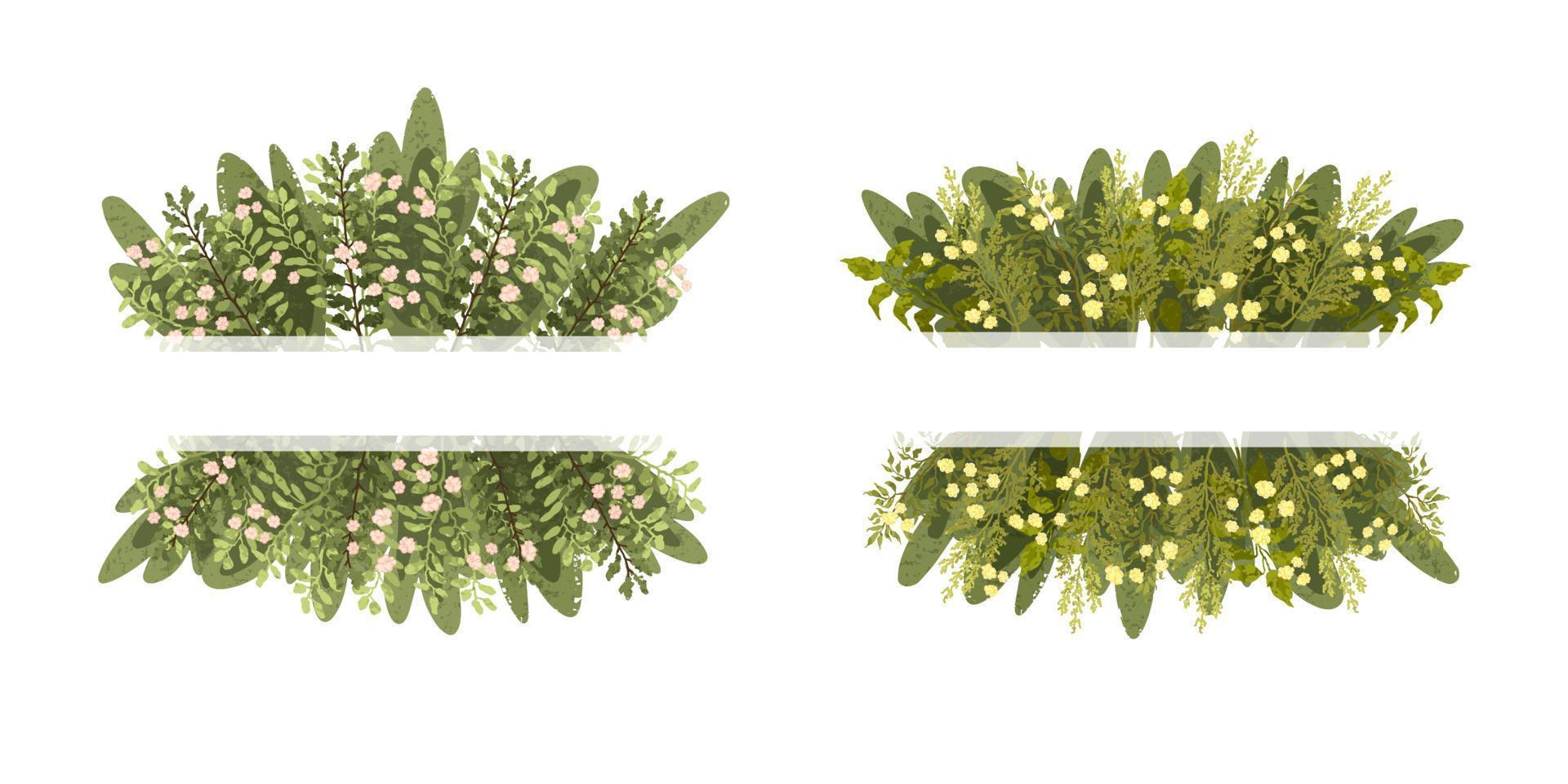 modèle floral de vecteur avec des fleurs de plantes nd. cadre de dessin à la main. peut être utilisé pour l'invitation, la carte de voeux, l'affiche, la bannière