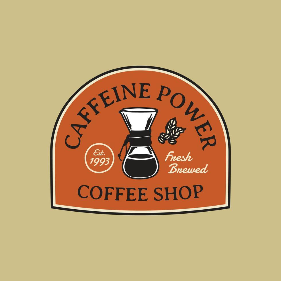 café de logo vintage. illustration vectorielle faite à la main vecteur